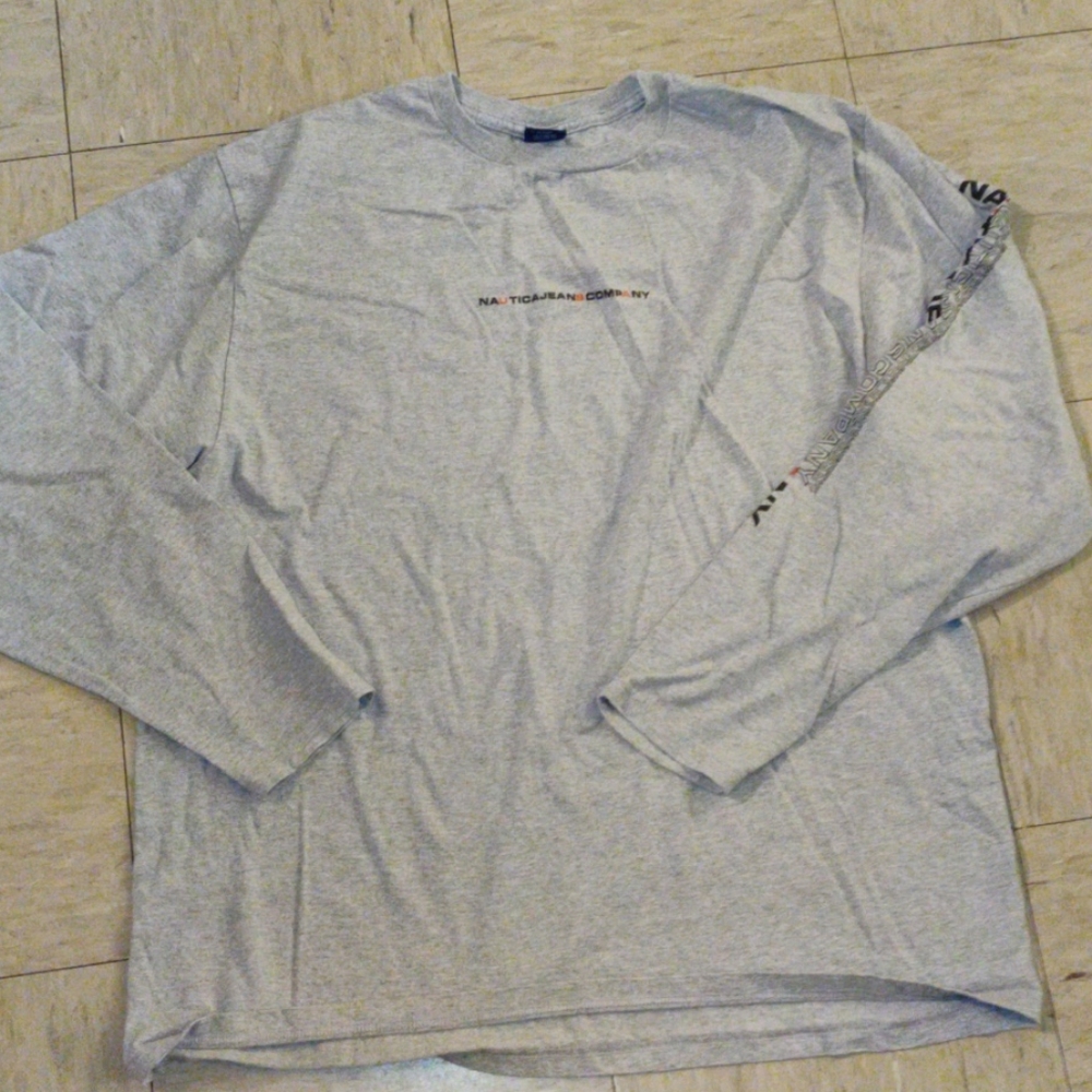 Men's Nautica Long Sleeve Gray Tee